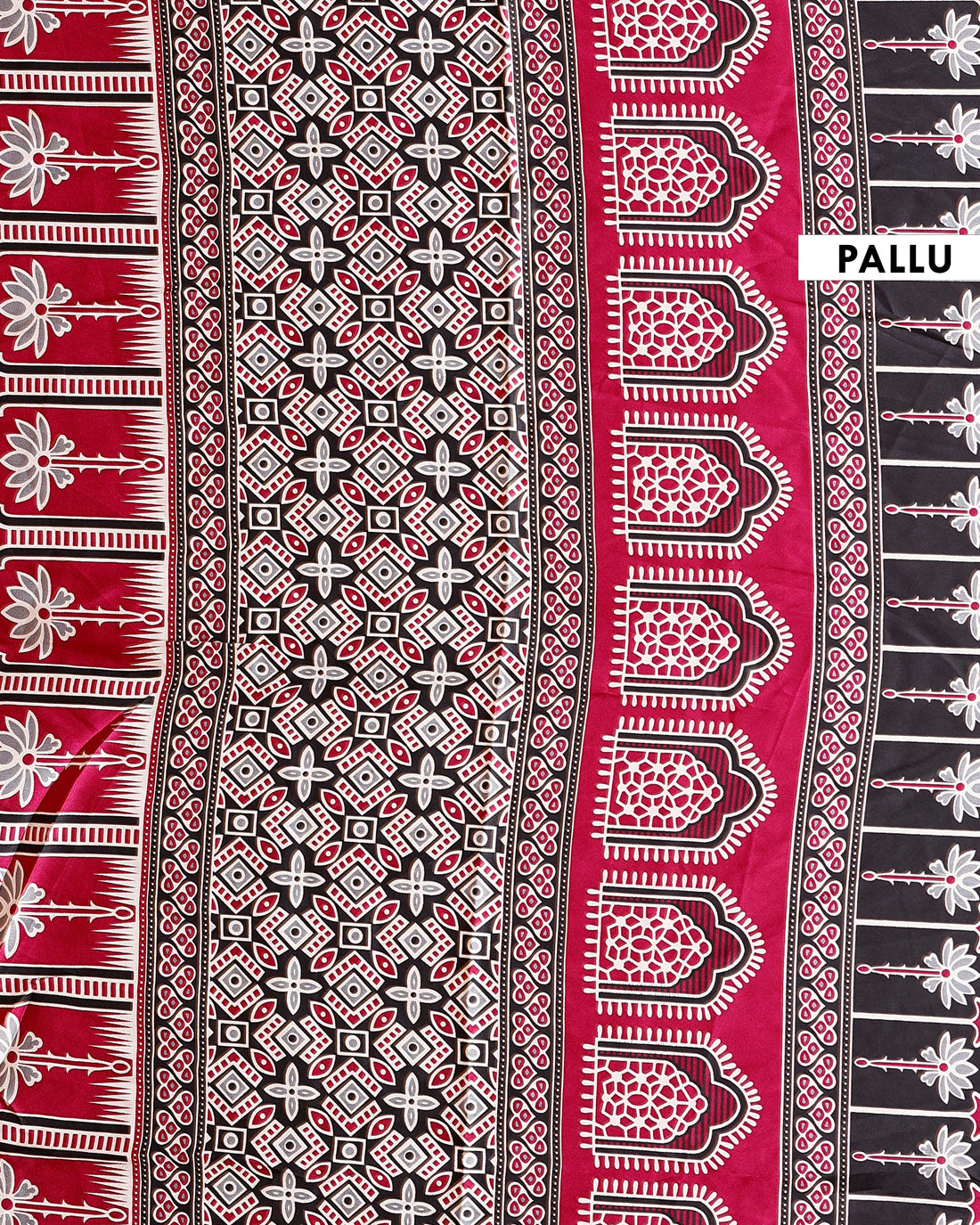 Elegant Bandhani-Inspired Modal Satin Saree with Intricate Temple Border Design - Blue