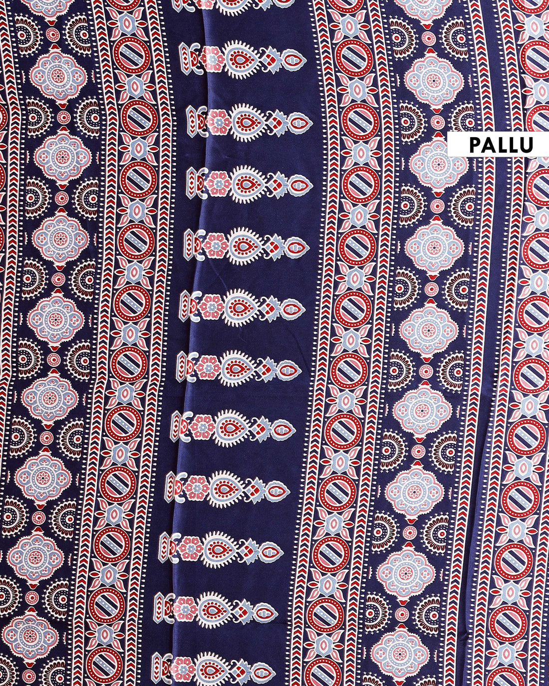 Satin Saree with Intricate Floral Motifs and Traditional Geometric Patterns  - Purple