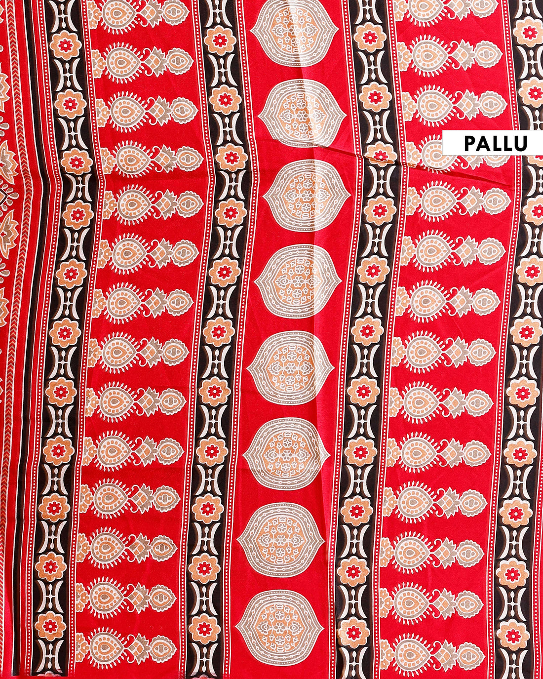 Hand Block Printed Ajrakh Modal Satin Saree with Geometric and Traditional Motifs - Black