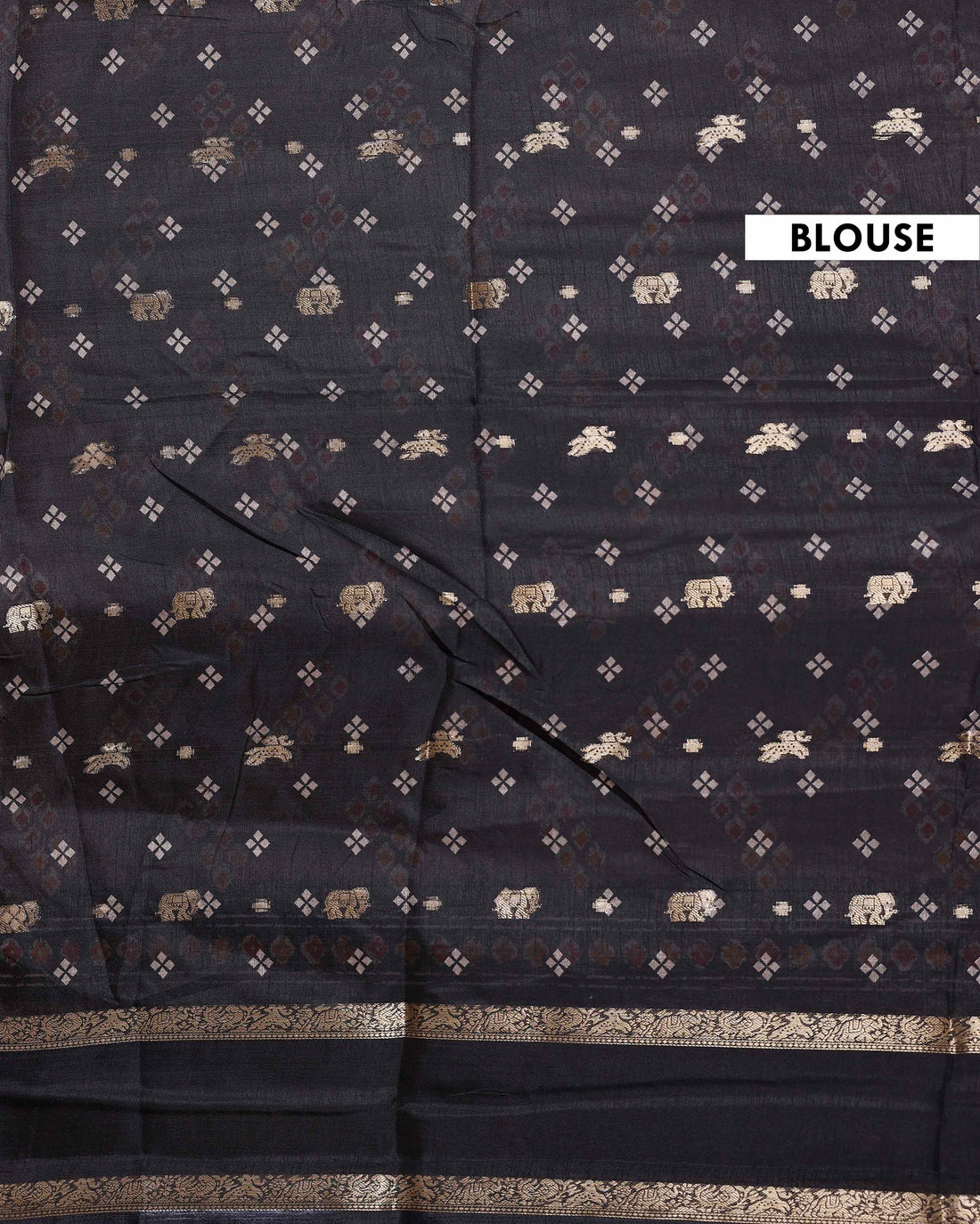 Exquisite Fancy Silk Saree with Geometric Woven Motifs and Contrasting Decorative Border - Brown