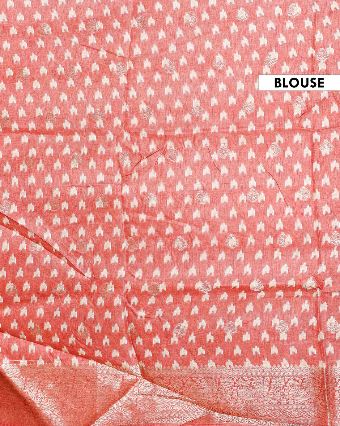 Elegant Fancy Silk Saree with All-Over Floral Weaving and Contrasting Zari Border - Multi