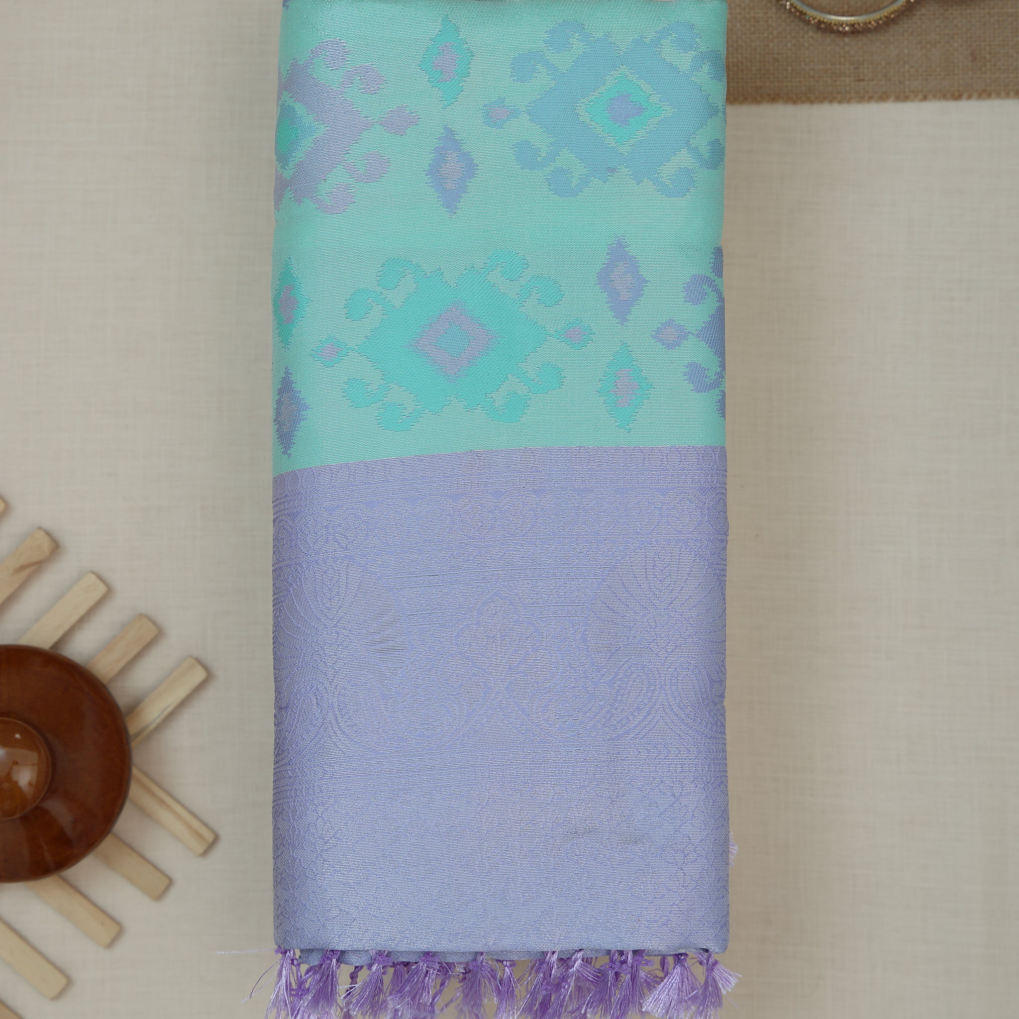 Green Color Lichi Silk Saree
