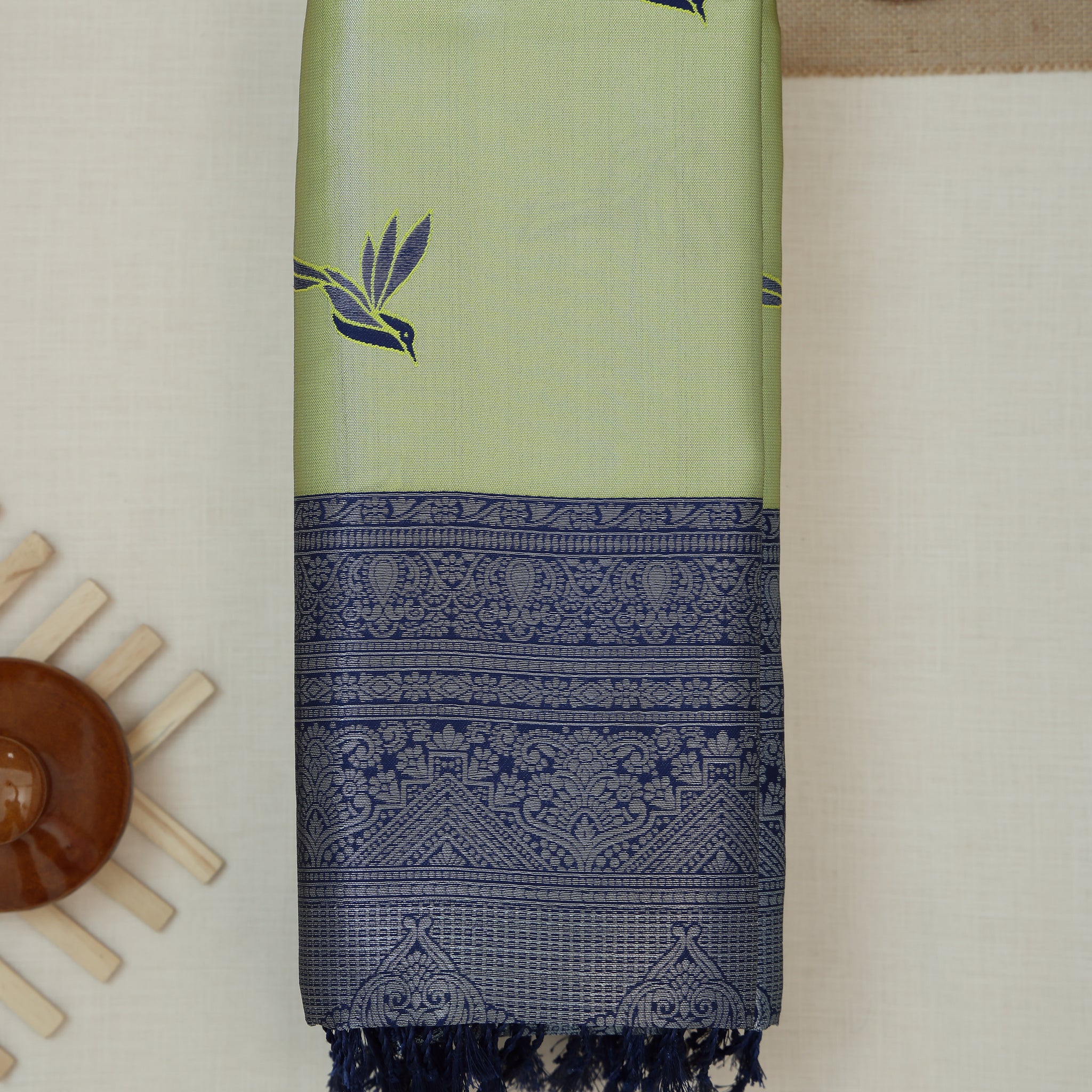 Green Color Lichi Silk Saree