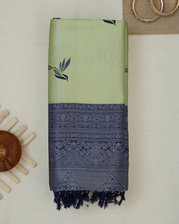 Green Color Lichi Silk Saree