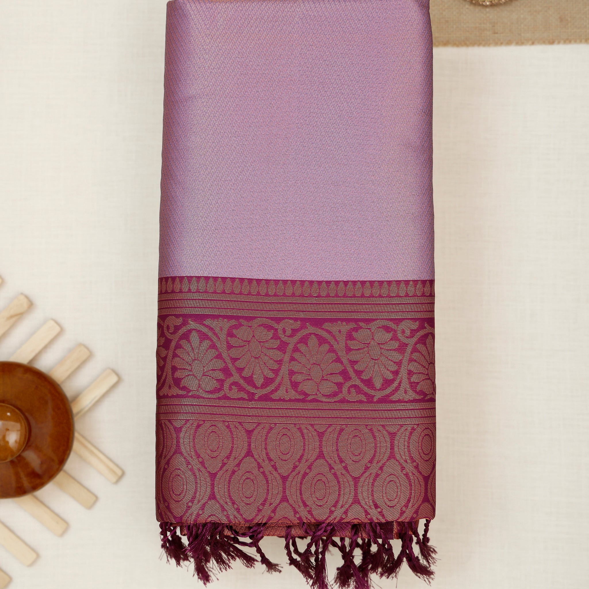 Purple Color Lichi Silk Saree