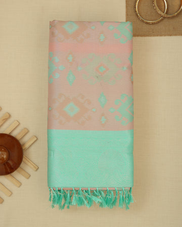 Peach Color Lichi Silk Saree