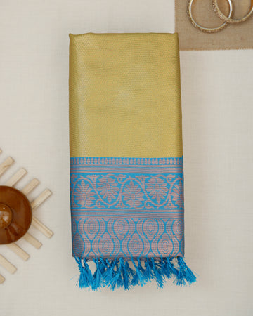 Olive Green Color Lichi Silk Saree