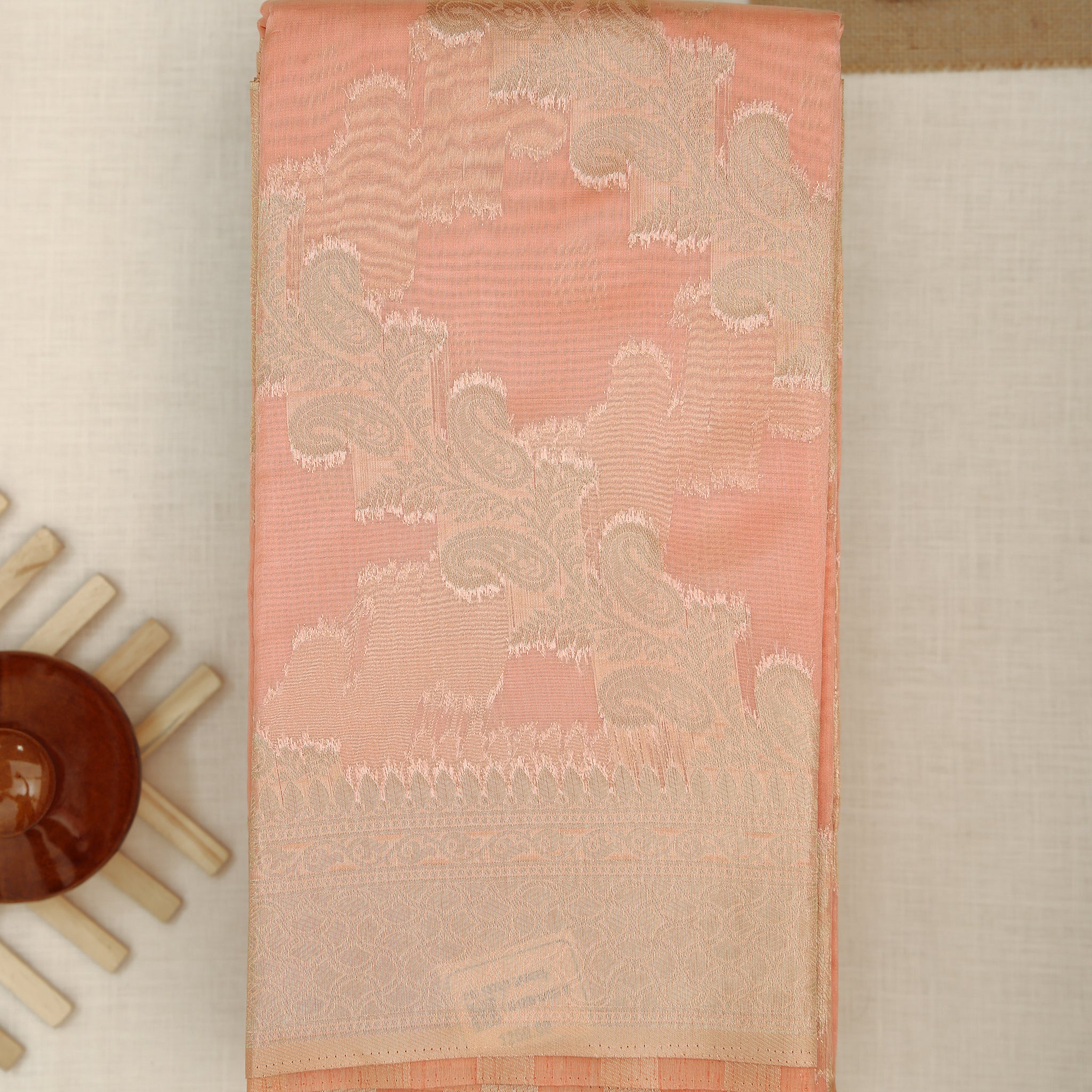 Peach Color Raw Silk Saree