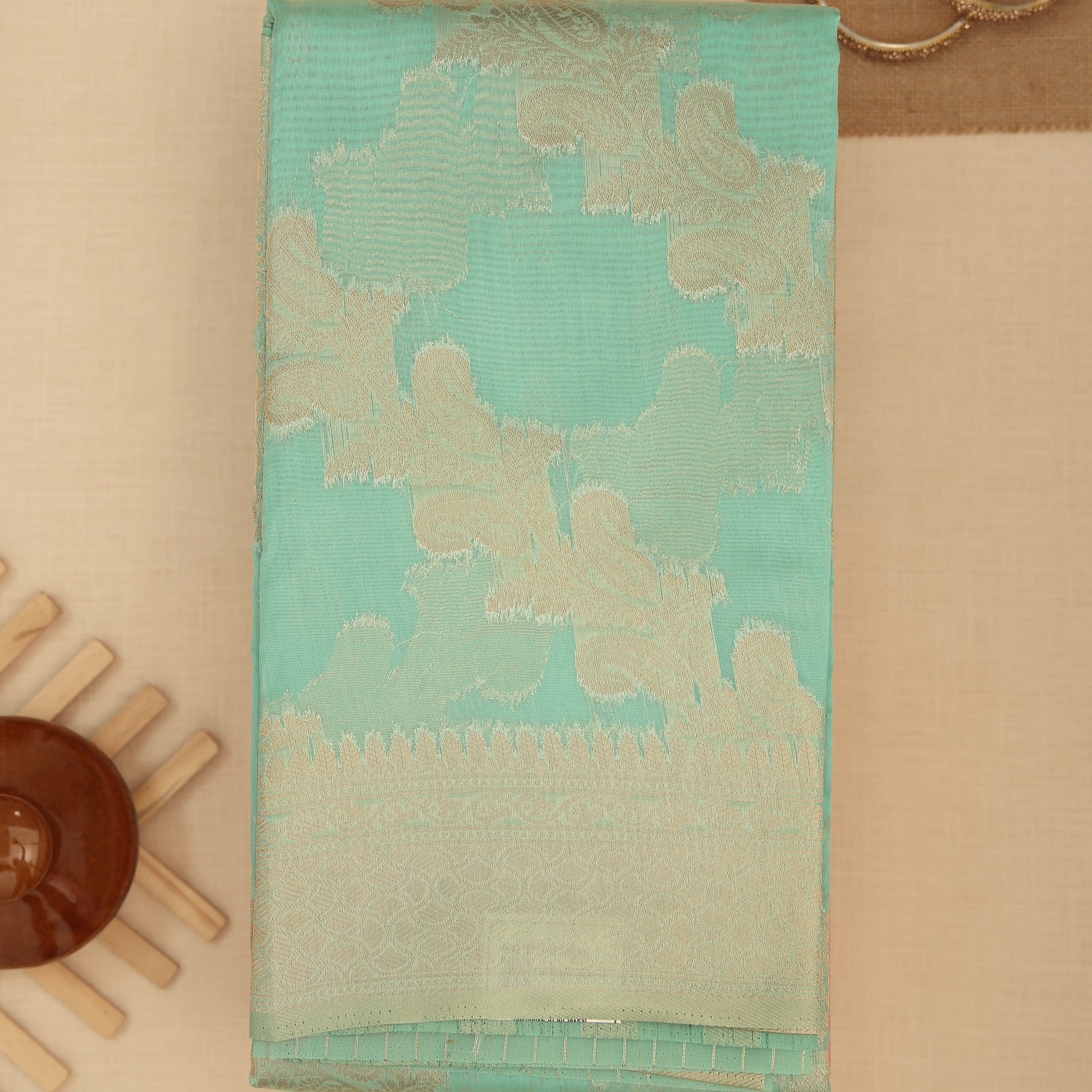 Green Color Raw Silk Saree