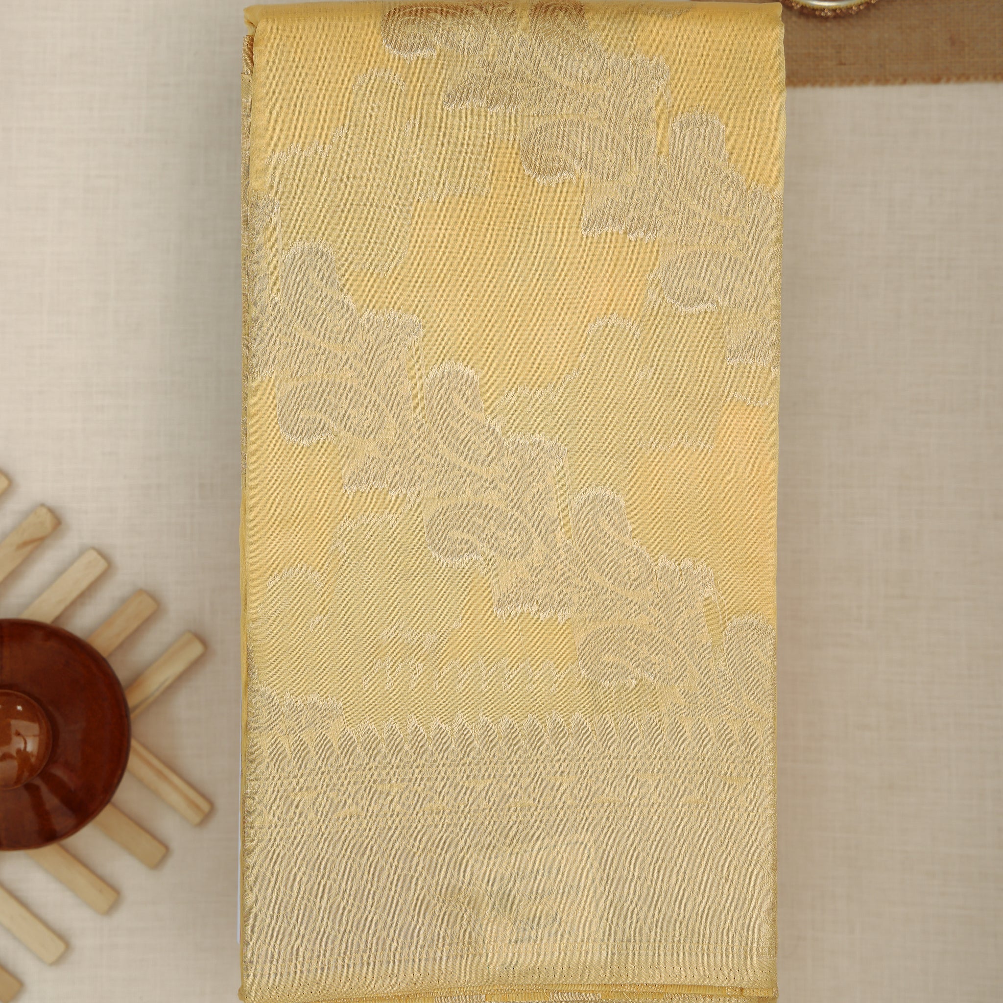Yellow Color Raw Silk Saree