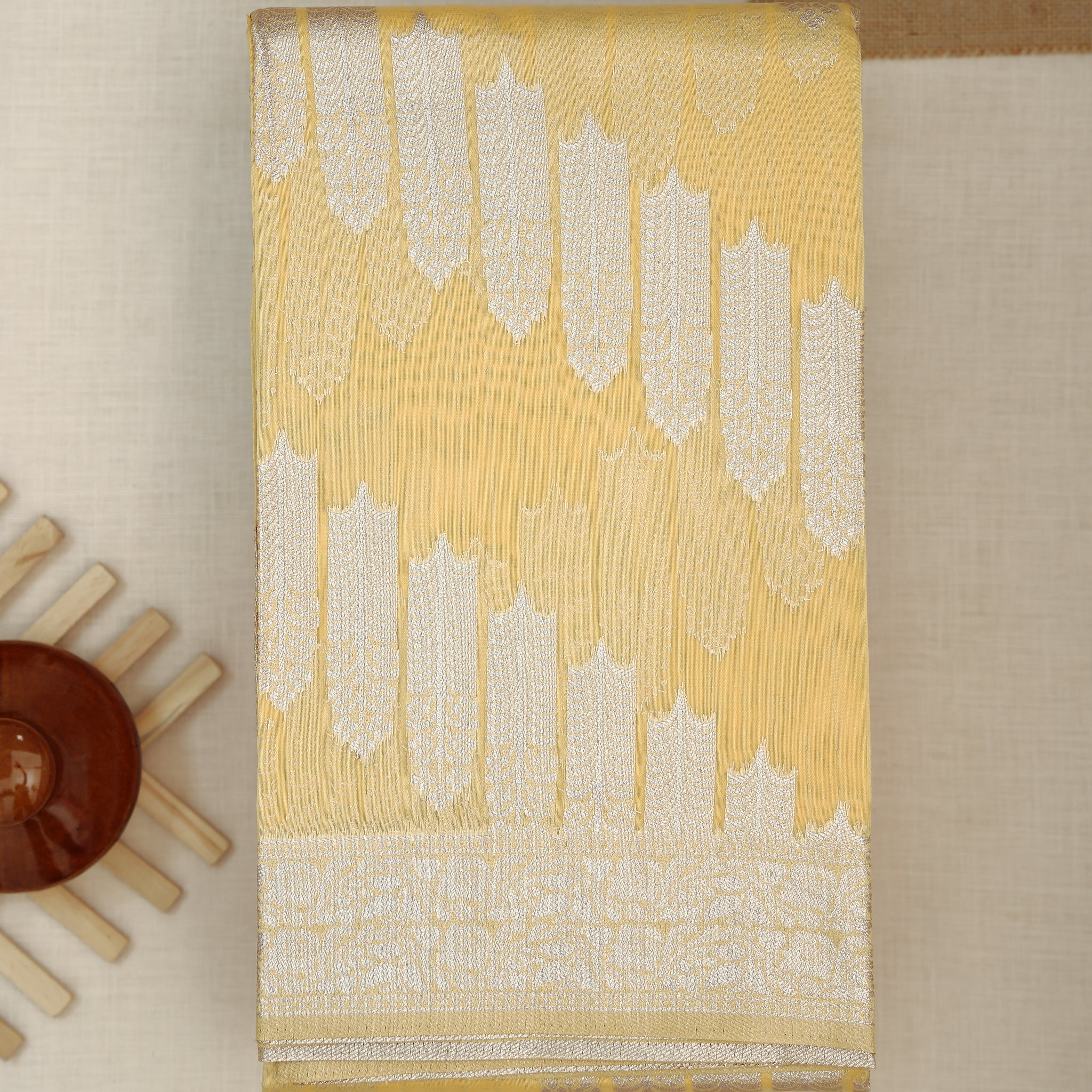 Yellow Color Raw Silk Saree
