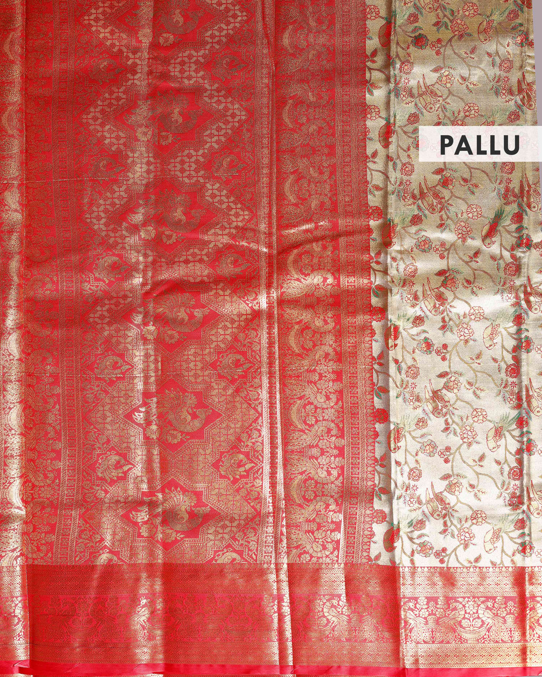 Exquisite Niranjana Silk Saree with Intricate Zari Woven Floral & Avian Motifs and Rich Contrast Border - Green