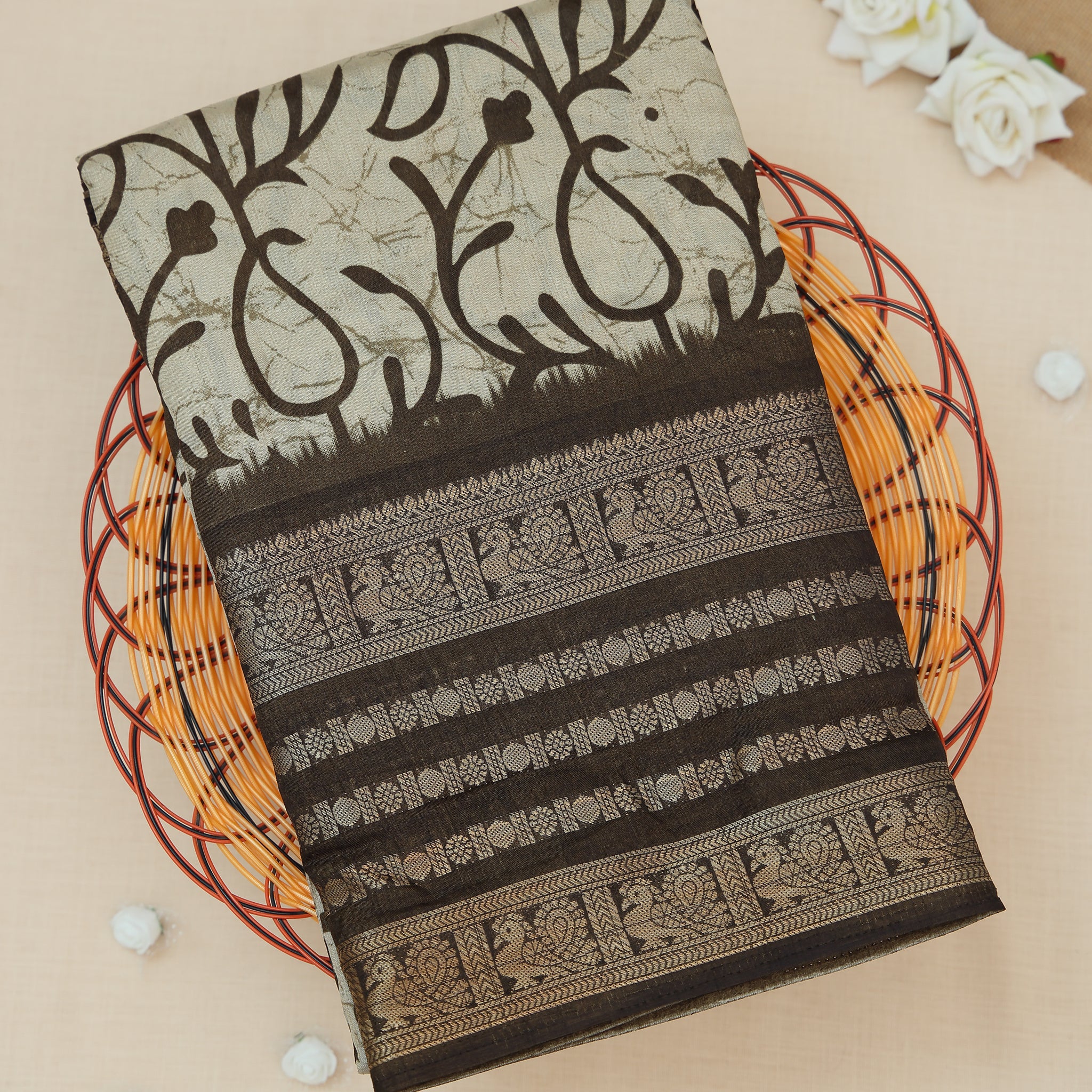 Beige Color Dola Saree