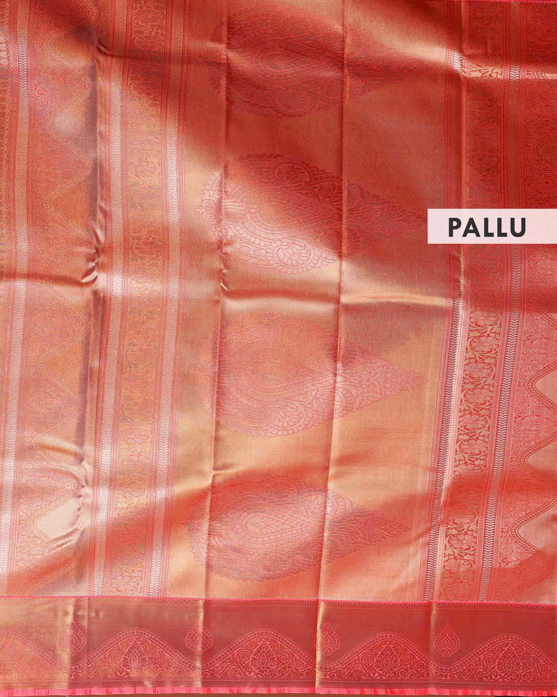 Elegant Niranjana Silk Saree with Allover Zari Woven Brocade Weaves and Long Zari Woven Border - Orange