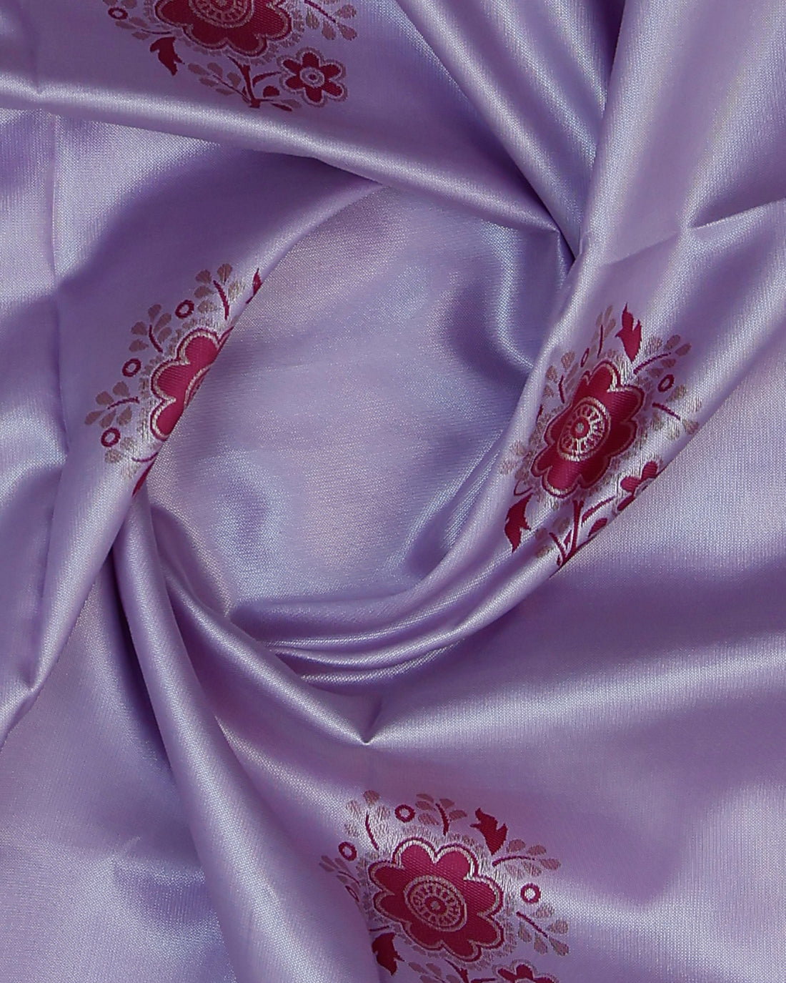Lavender Color Lichi Silk Saree