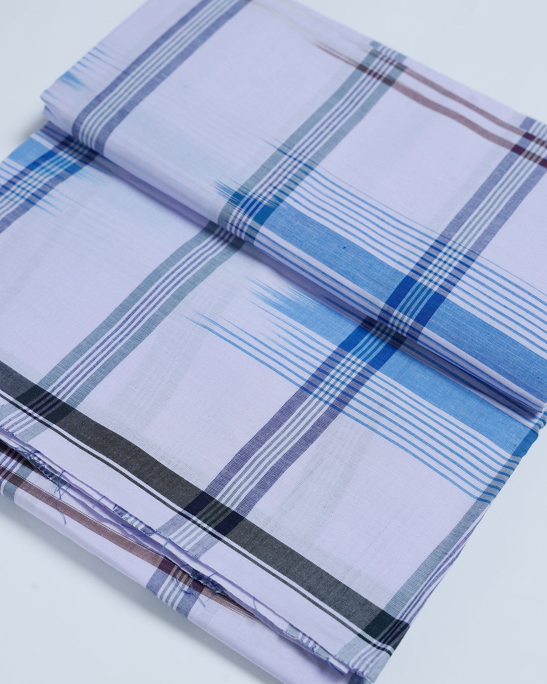 Kibs Brand White Striped 2.15 m Stitched Lungi
