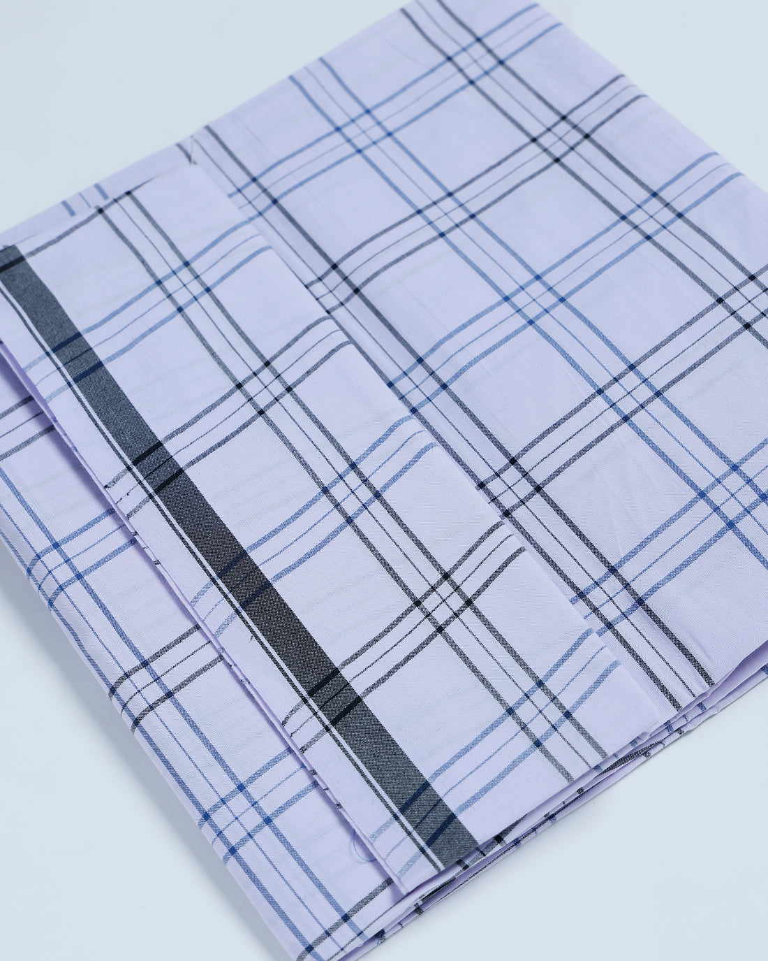 Kibs Brand White Checkered 2.15 m Stitched Lungi