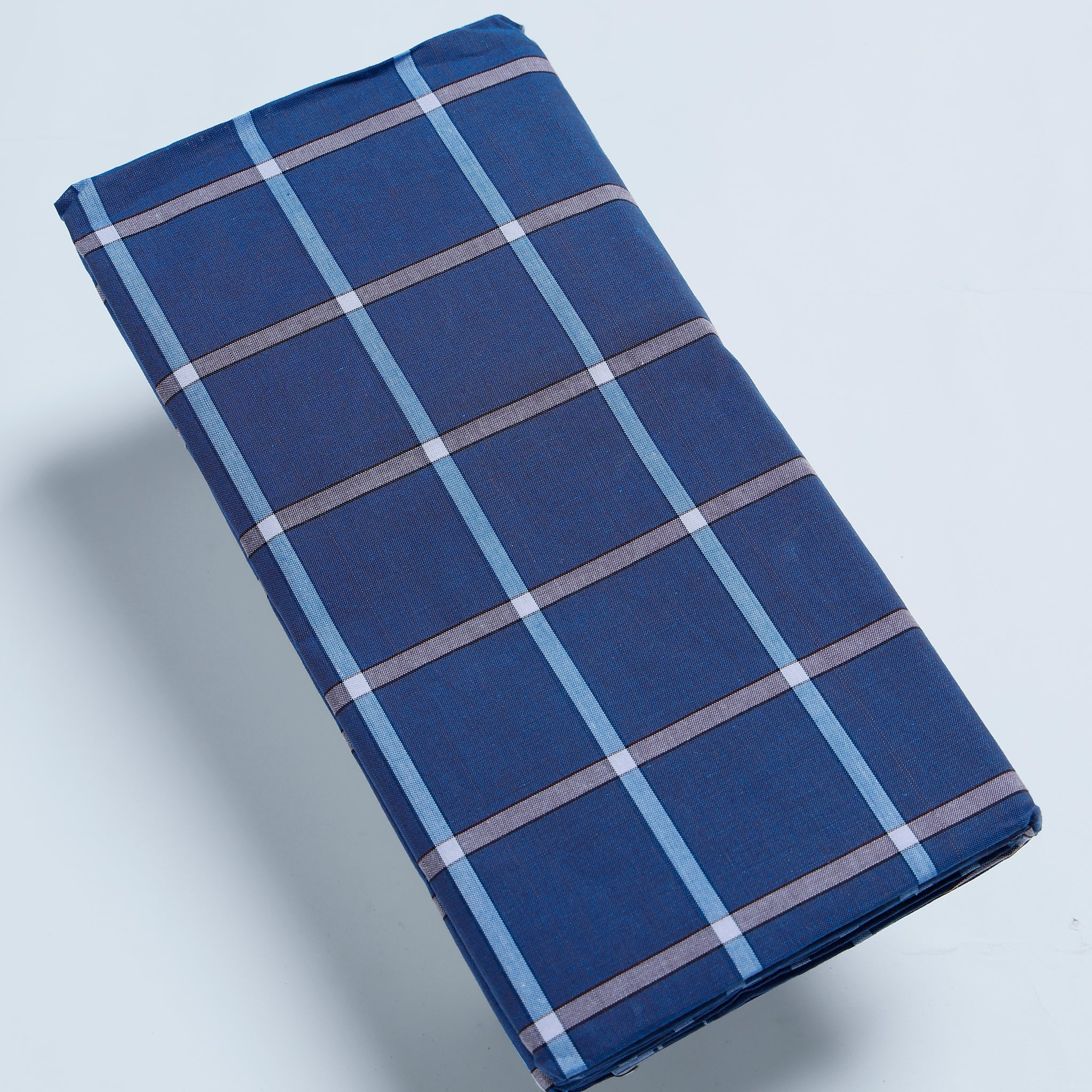 Kibs Brand Blue Checkered 2.15 m Stitched Lungi