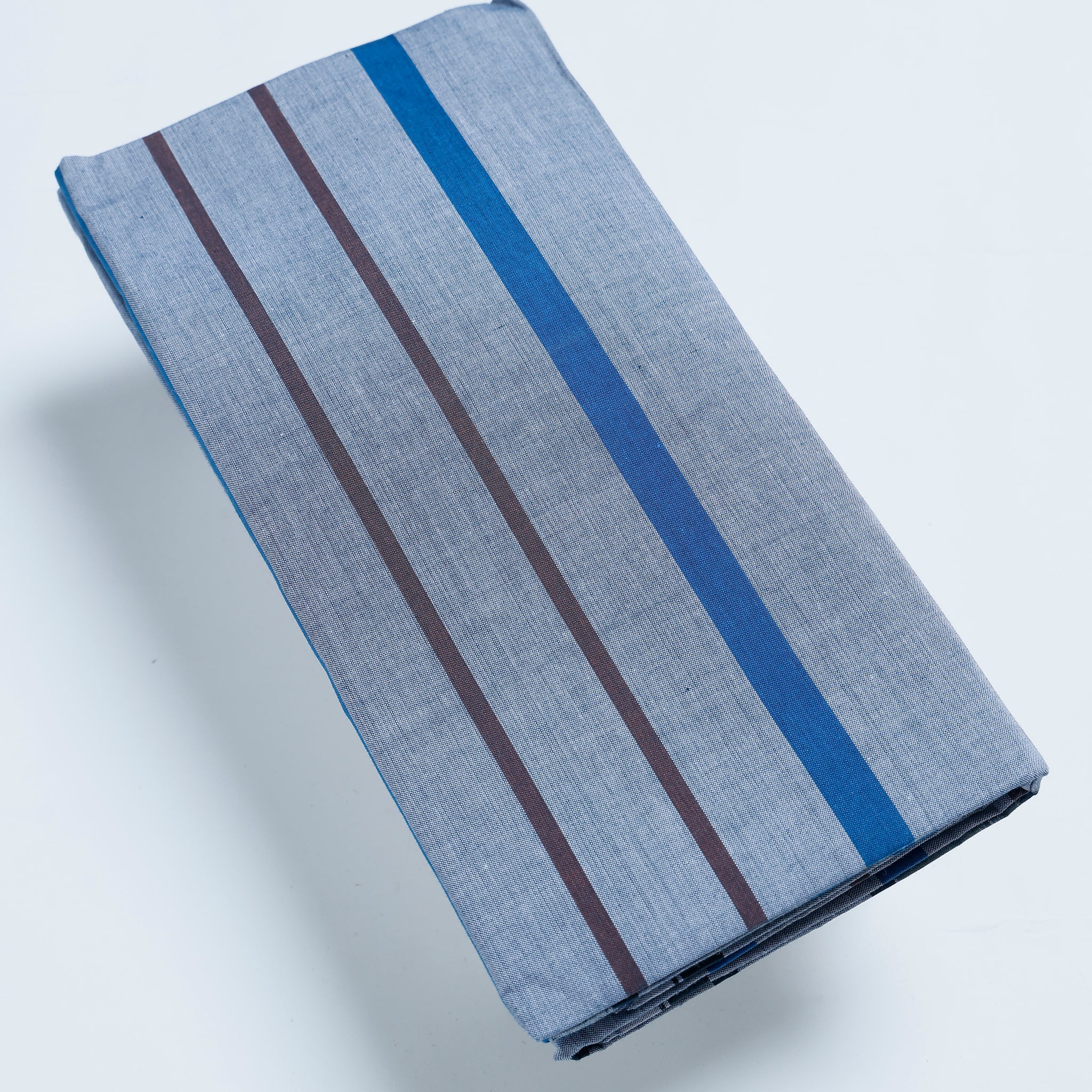 Kibs Brand Grey Striped 2.15 m Stitched Lungi