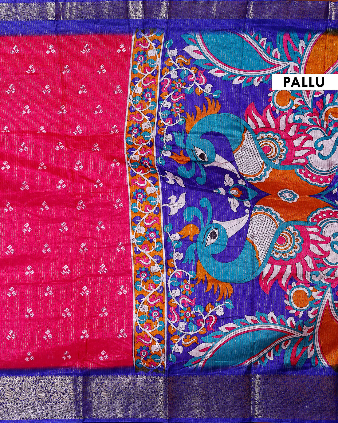 Elegant Dola Silk Saree with Traditional Peacock and Floral Motifs Border - Pink