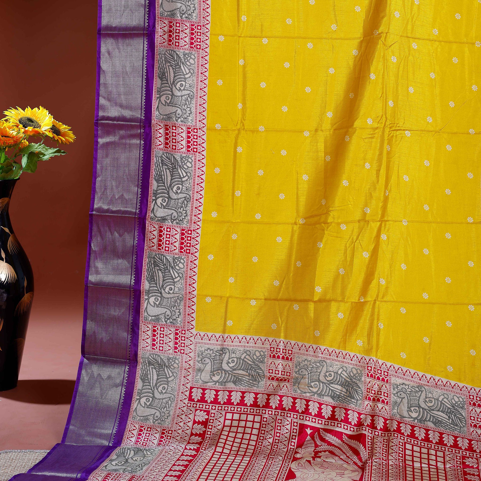 Elegant Dola Silk Saree with Intricate Zari Woven Border and Pallu - Yellow