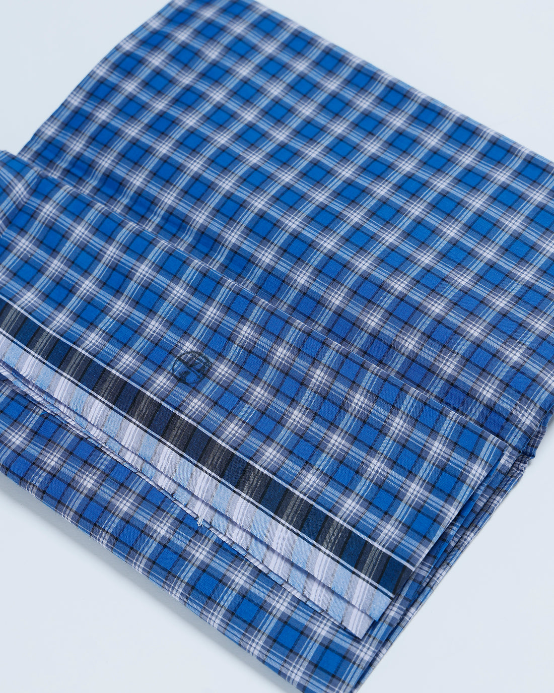 Sangu Brand Blue Checkered 2.10 m Stitched Lungi