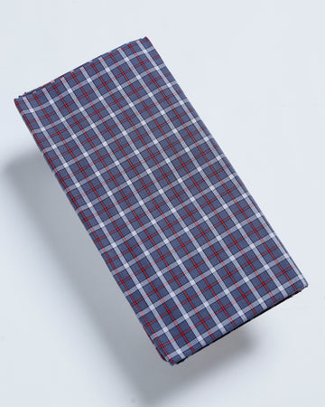 Nandu Brand Blue Checkered 2.20 m Stitched Lungi