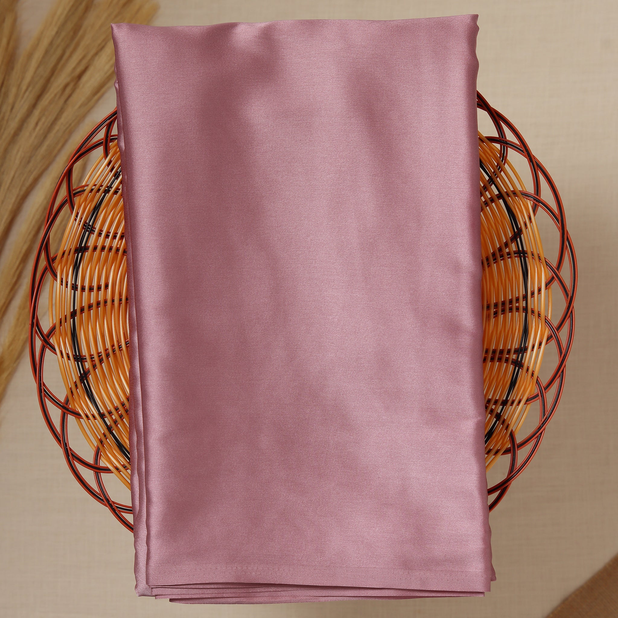 Onion Pink Color Satin Saree