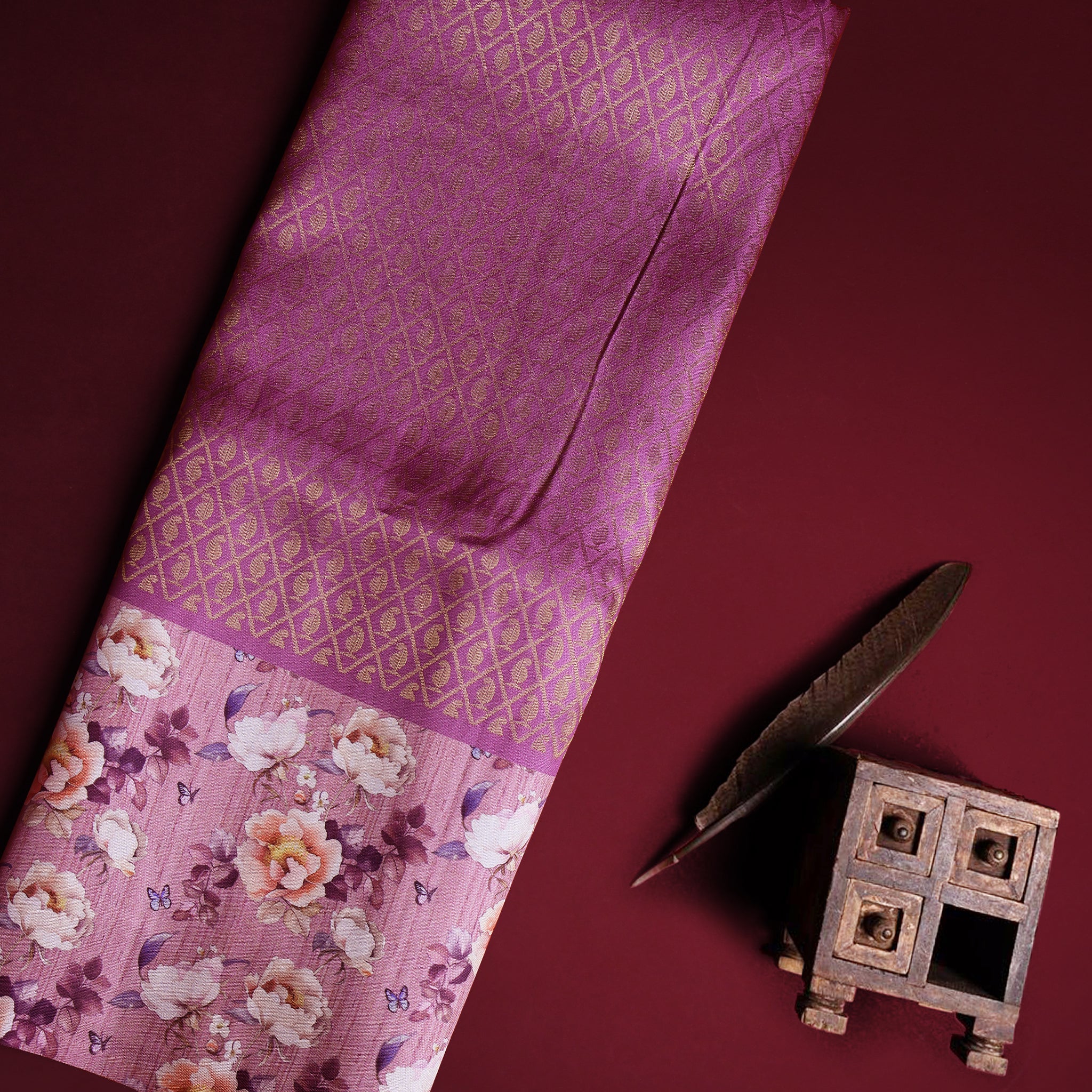 Purple Color Soft Silk Saree