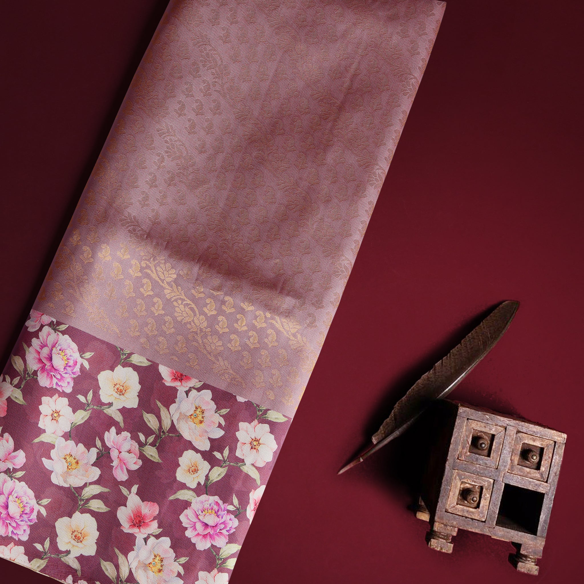 Brown Color Soft Silk Saree