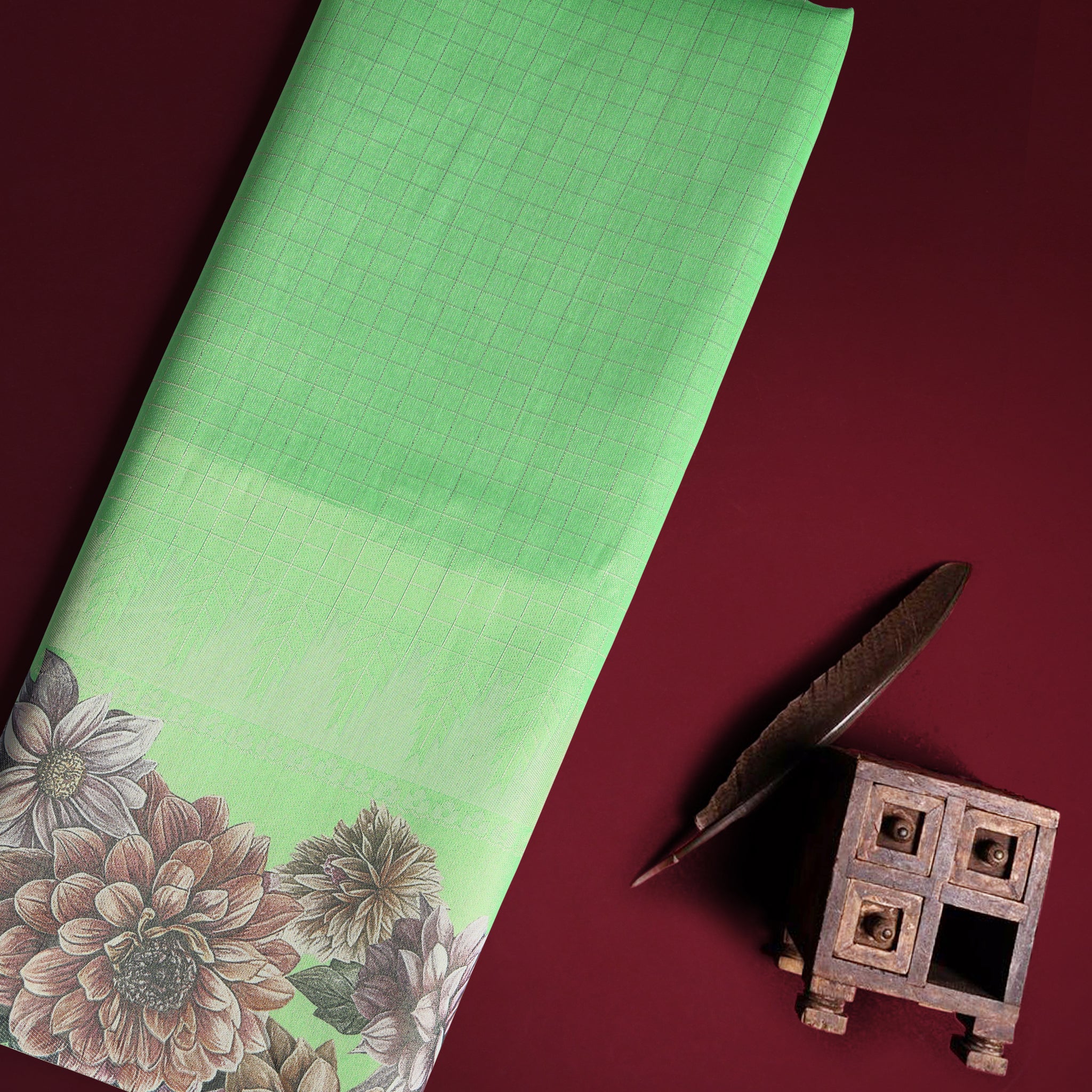 Pista Green Color Soft Silk Saree