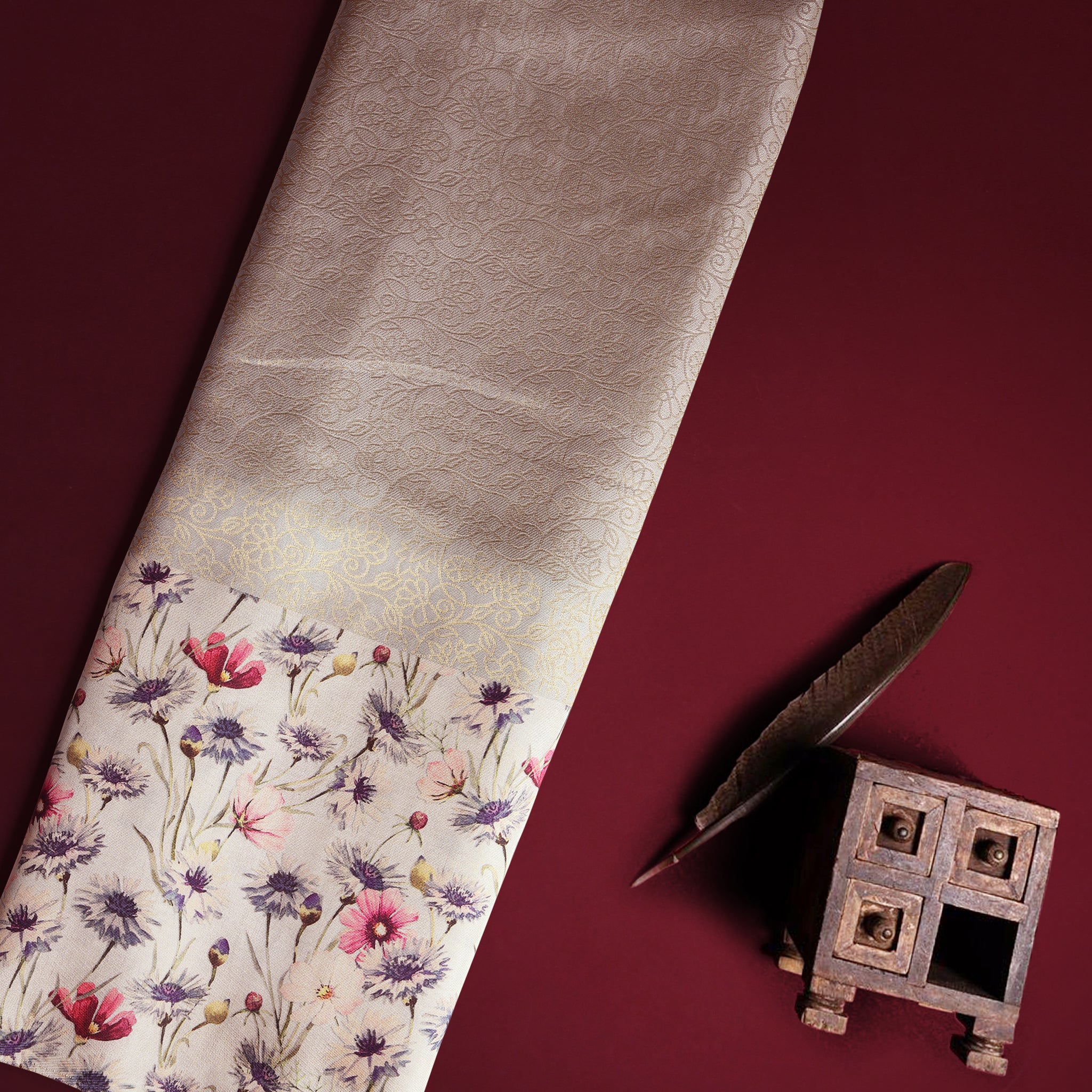 Beige Color Soft Silk Saree