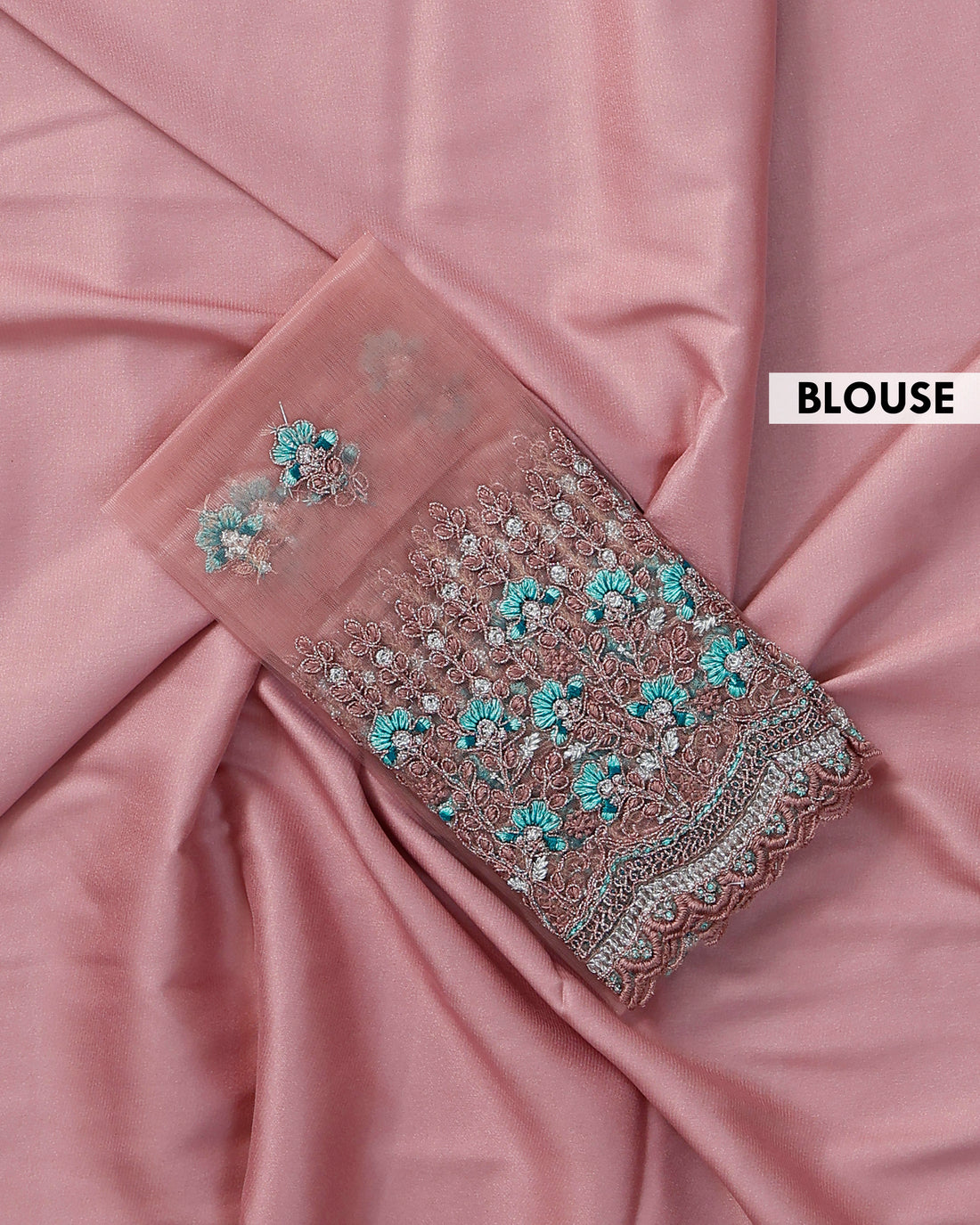 Onion Pink Color Satin Saree