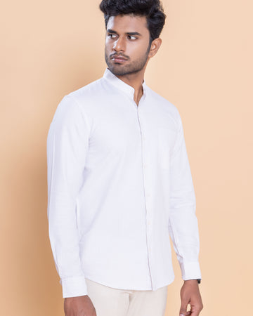 Nativebull Men Striped Full Sleeve Cotton Shirt - White