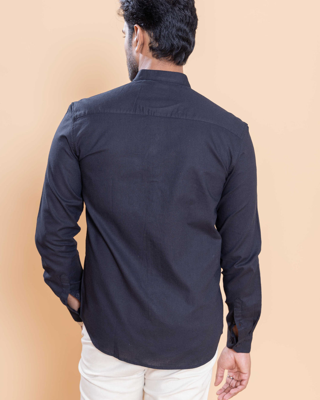 Nativebull Men Solid Full Sleeve Cotton Shirt - Navy Blue