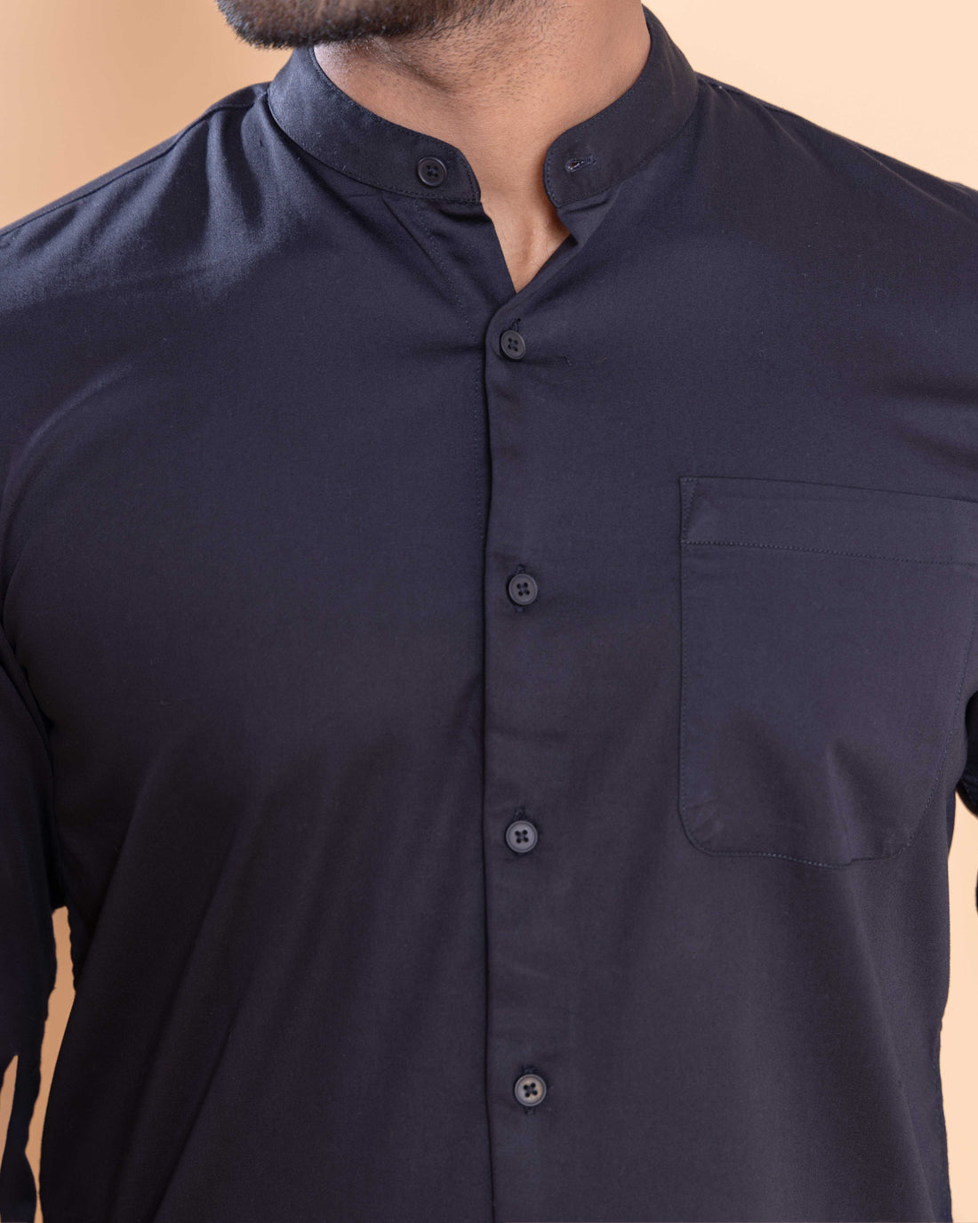 Nativebull Men Solid Full Sleeve Cotton Blend Shirt - Black