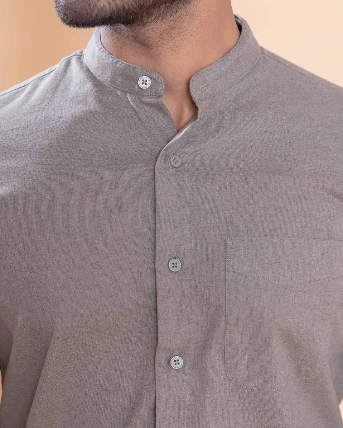 Nativebull Men Solid Full Sleeve Cotton Shirt - Light Brown