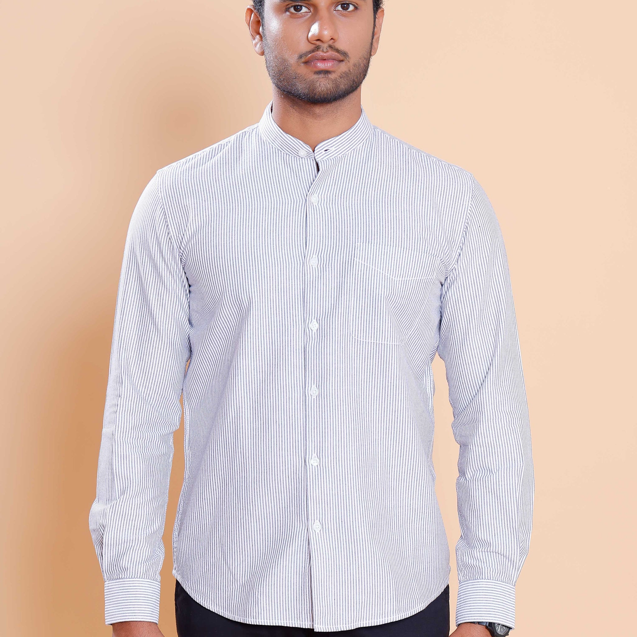 Nativebull Men Striped Full Sleeve Cotton Shirt - Blue