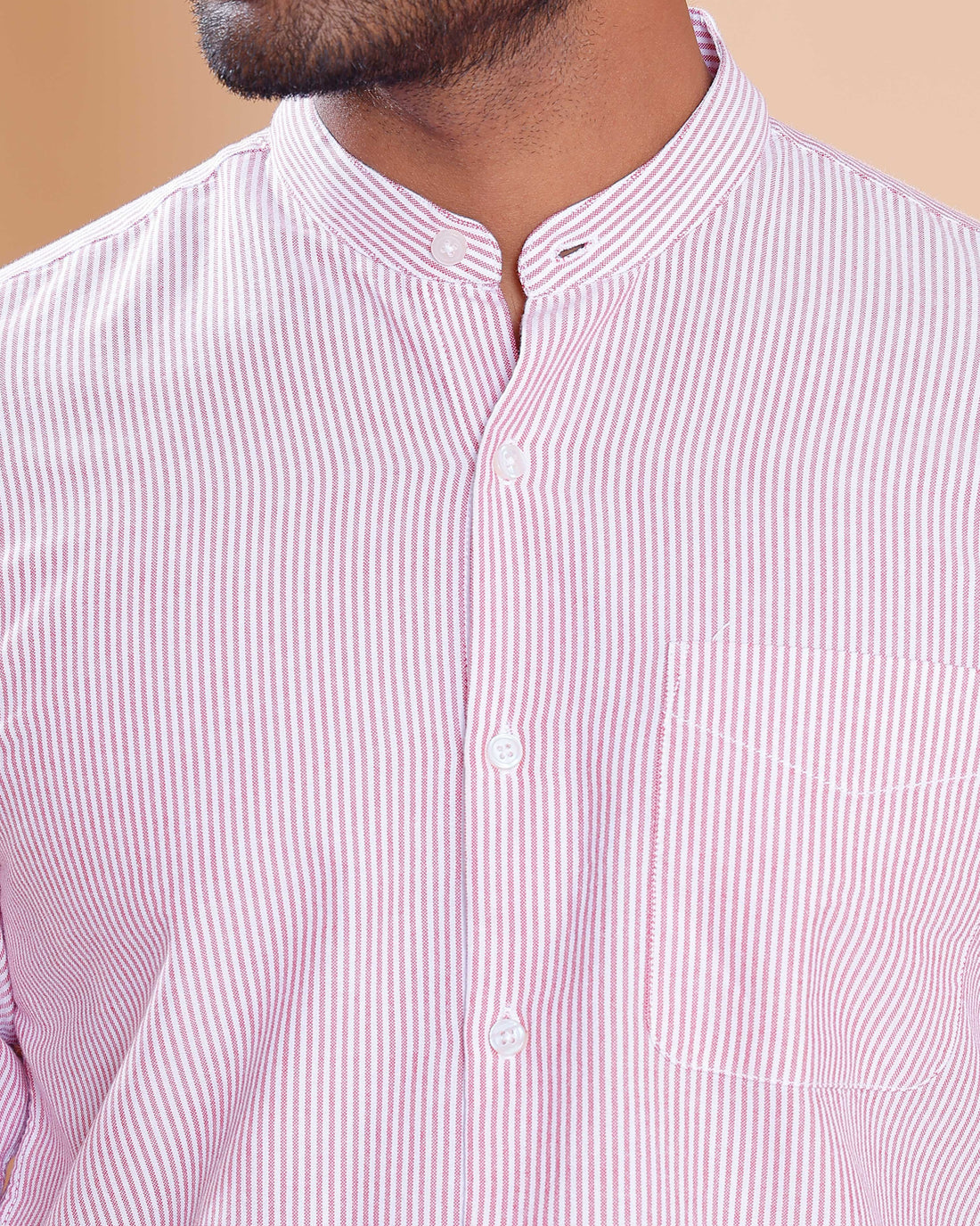 Nativebull Men Striped Full Sleeve Cotton Shirt - Pink