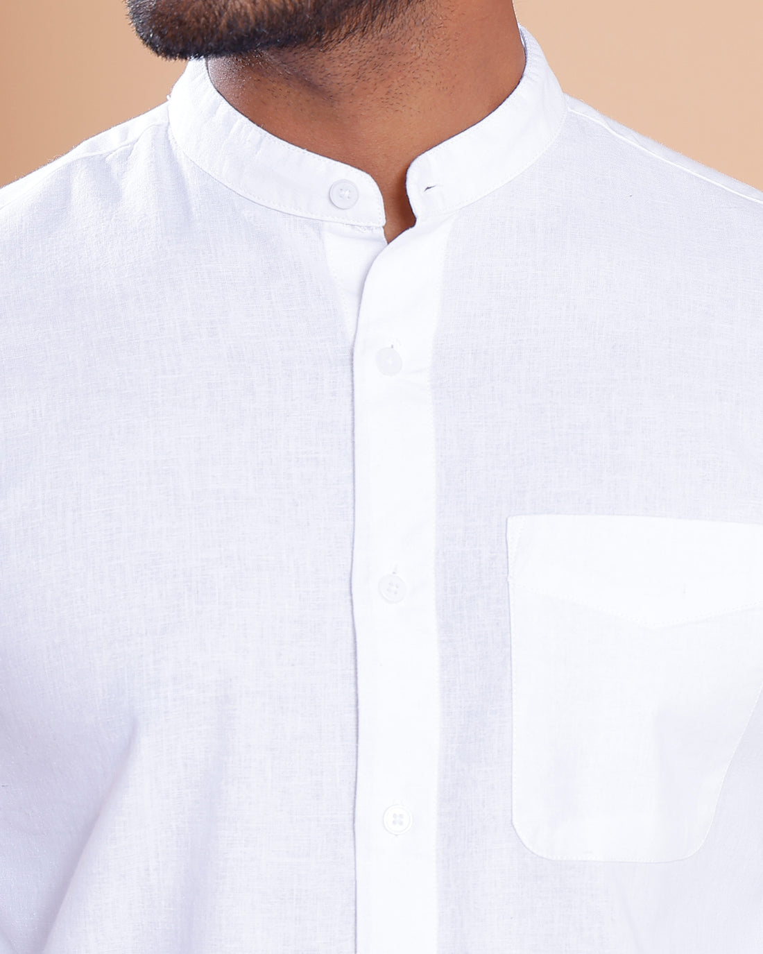 Nativebull Men Solid Full Sleeve Cotton Shirt - White