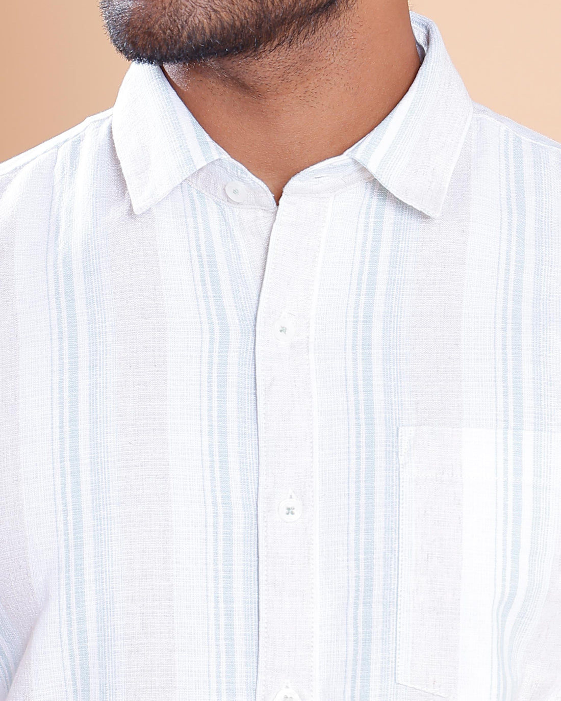 Nativebull Men Striped Full Sleeve Cotton Shirt - Green