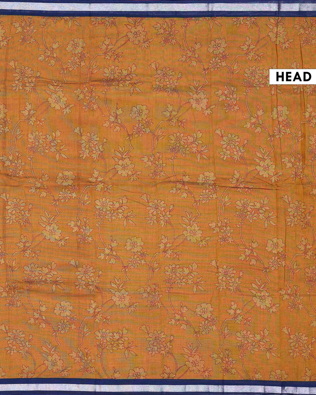 Elegant Floral Vine Pattern Art Silk Saree with All-Over Botanical Weaving and Traditional Border Design - Mustard