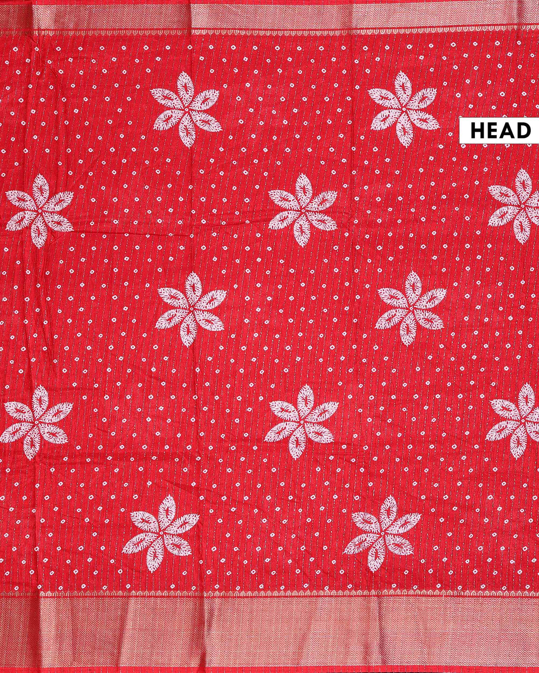 Elegant Dola Silk Saree with Woven Floral Butta Motifs Dotted Weave and Traditional Zari Border - Red