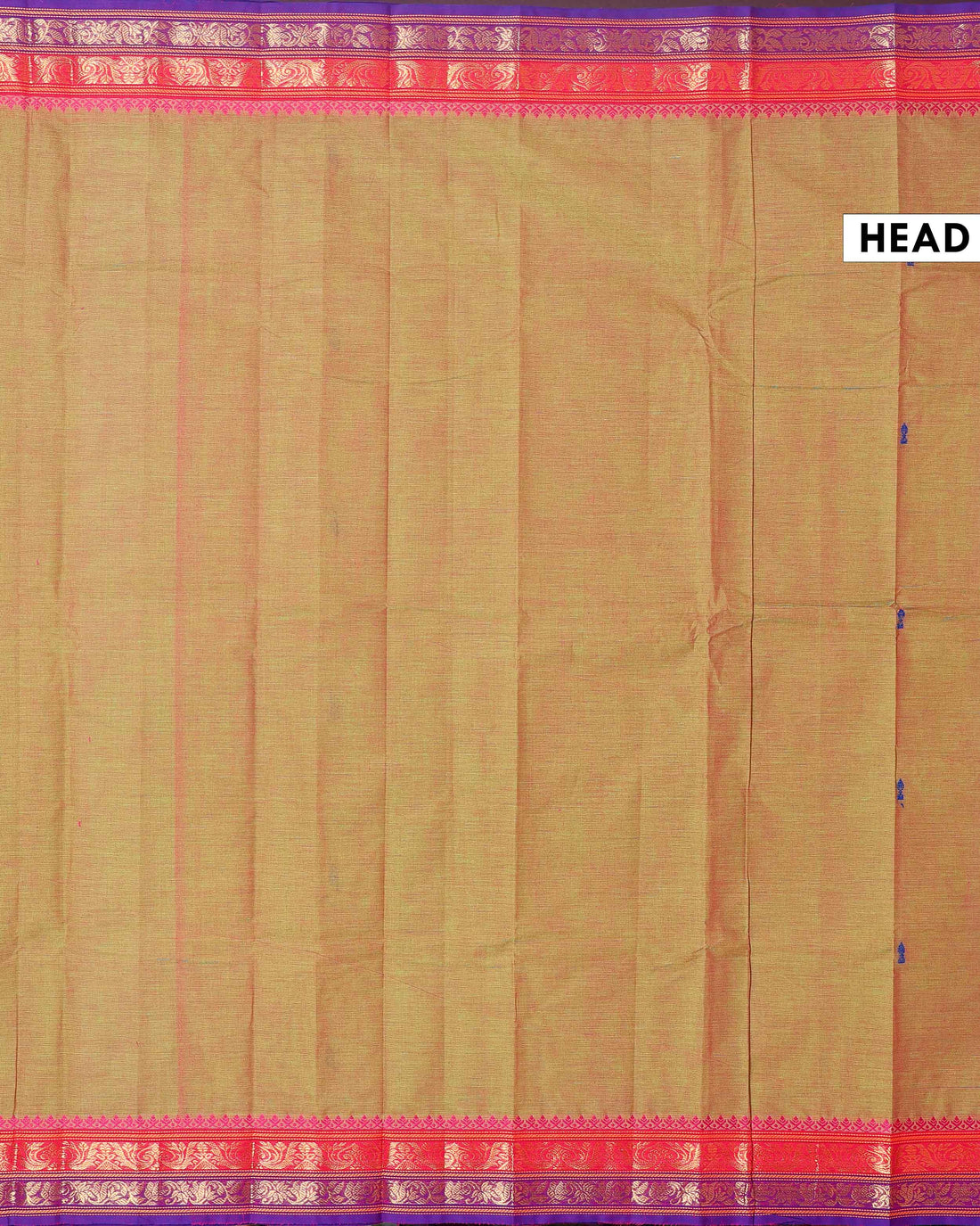 Elegant Chettinad Handloom Saree with Temple Border Design - Olive Green