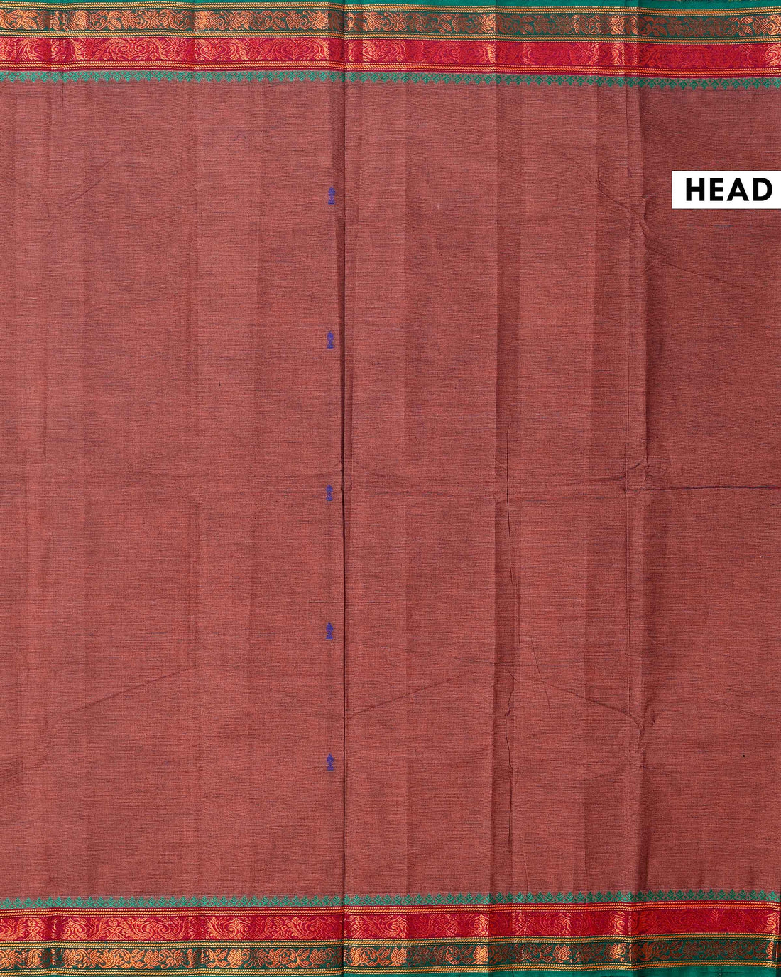 Elegant Chettinad Handloom Saree with Temple Border Design - Dark Brown