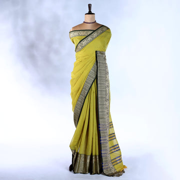 Light Green Mangalagiri Cotton Saree for Women | Festive Summer Collection | Jeyachandran - Full View