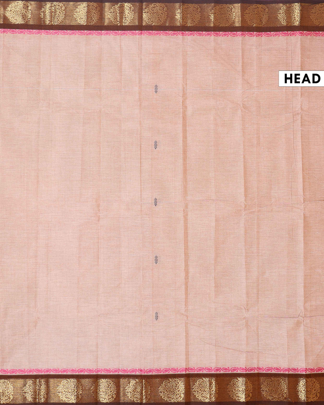 Handloom Chettinad Saree with Contrast Border and Paisley Designs - Sandal