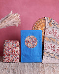 Women’s Unstitched Salwar Suit Material Set with Kalamkari Print Top 2.5 Mtr, Bottom 2 Mtr and Dupatta 2.25 Mtr, Blue