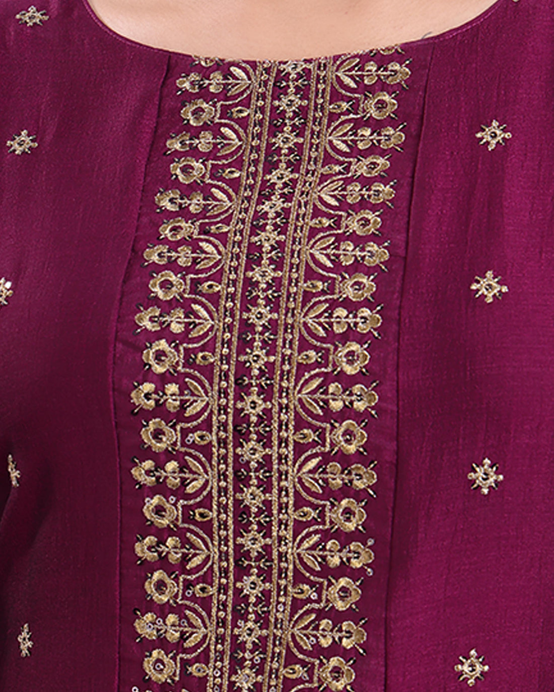 Designer Purple Colour Embroidered Women's Kurti