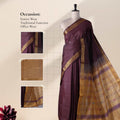 Banana Pith Saree in Dark Maroon with Beige Pallu and Intricate Gold Zari Border
